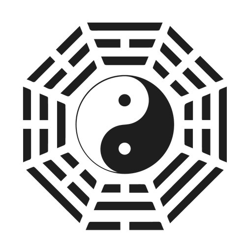 黑色八卦符图形装饰