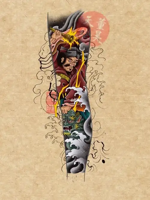花腿钟馗纹身手稿