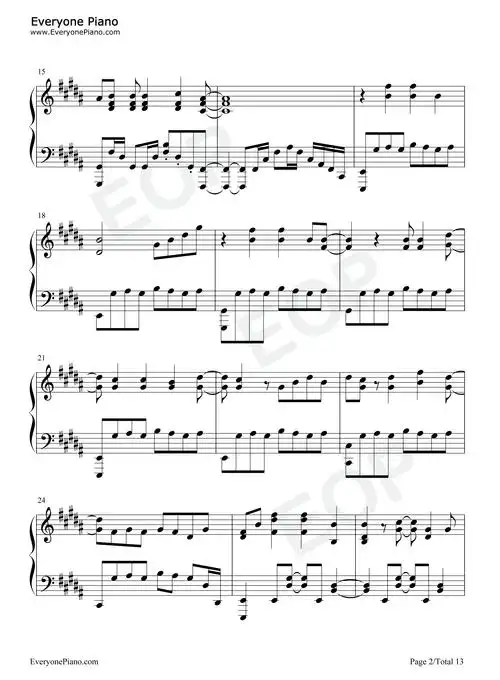 daylight钢琴谱-mindaryn-看谱啦