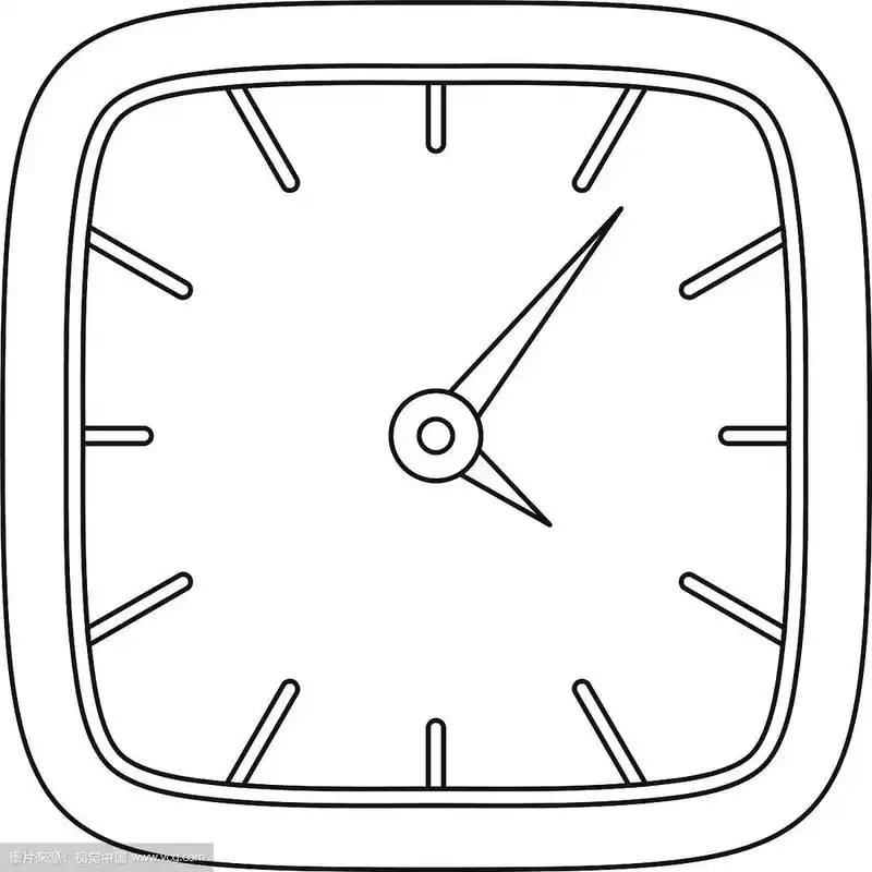 方形时钟图标轮廓样式
