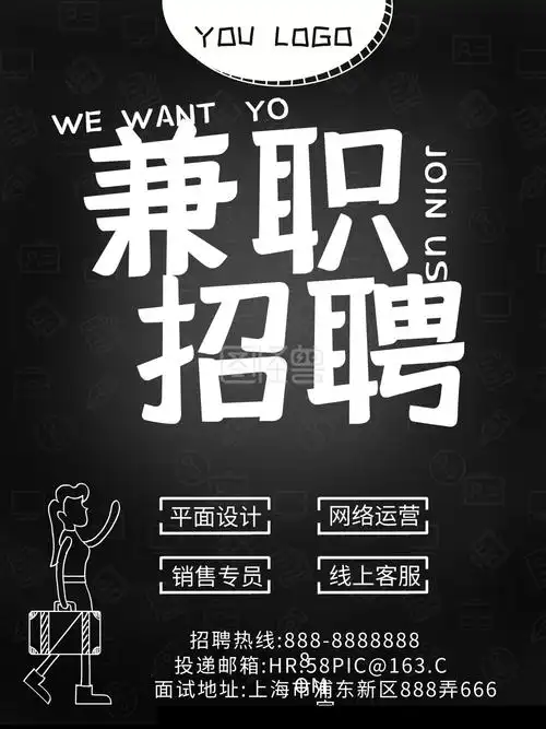 大学生兼职招聘海报