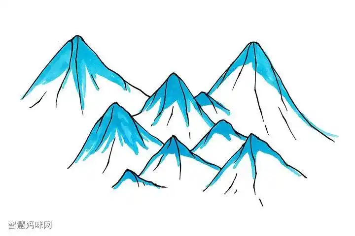 南极冰川彩色简笔画画南极冰山简笔画