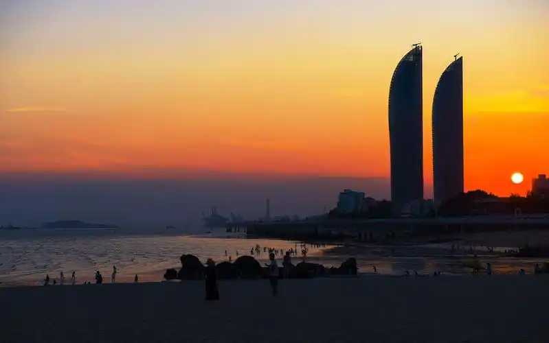 厦门白城海滩日落