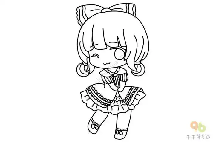 萌系二次元小女孩简笔画女孩简笔画二次元简笔画女生 二次元简笔画