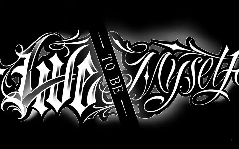 花体字奇卡诺纹身手稿设计过程分享