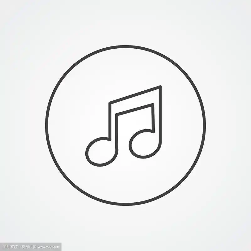 音乐轮廓符号黑白色背景标志