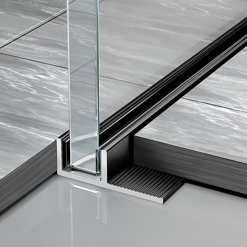 铝合金f型槽卫生间隔断淋浴房预埋件玻璃卡槽u型收边条u形包边条