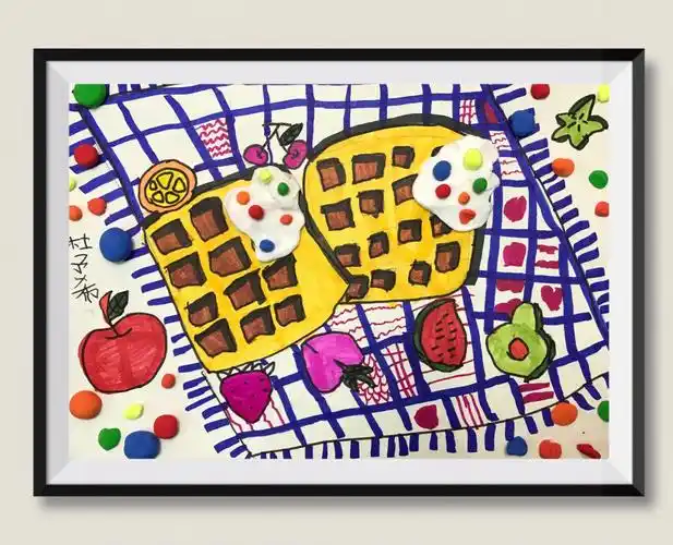 创意食物系列美味的水果华夫饼46岁