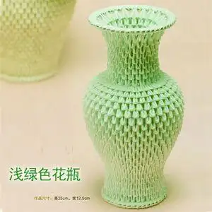 手工折纸三角插纸材料包花瓶图片