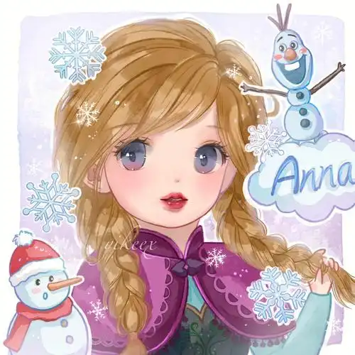 procreate冰雪奇缘q版安娜公主