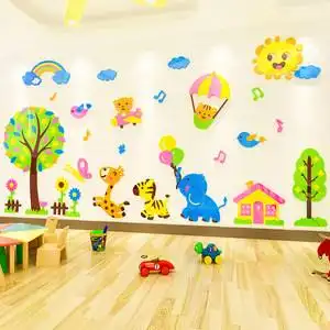 幼儿园装饰背景墙学校图片