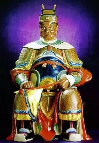 8,辛未太岁李素大将军,羊相,手托钢鞭.