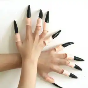 假指甲黑色红色图片