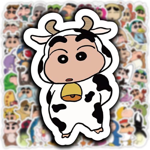 103张变装动物蜡笔小新贴纸手机卡通可爱搞怪装饰手账diy防水贴纸