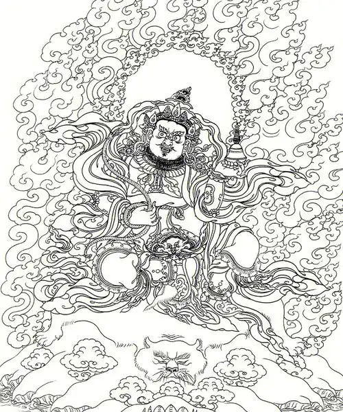 收集天王线稿,唐卡风格和汉地佛像画法!