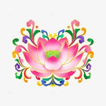 手绘古风国潮莲花花纹花边图案