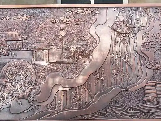 历史文化风景画锻铜浮雕----------定制风景景区浮雕背景墙摆件