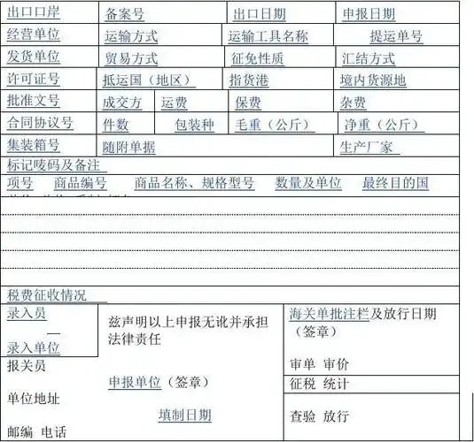 出口报关单