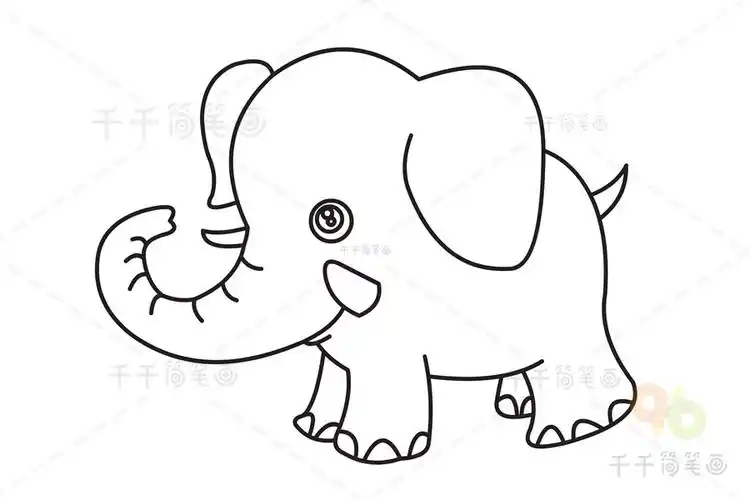 大象简笔画步骤