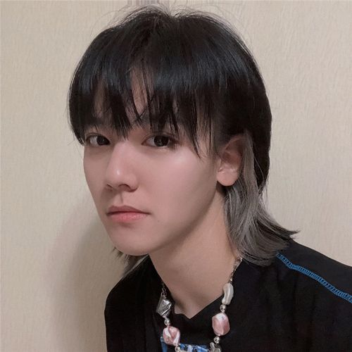 网红同款狼尾假发男女可戴帅气cos鲻鱼头挂耳染短发