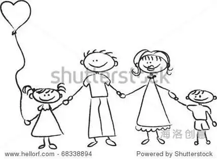 家庭英文单词简笔画