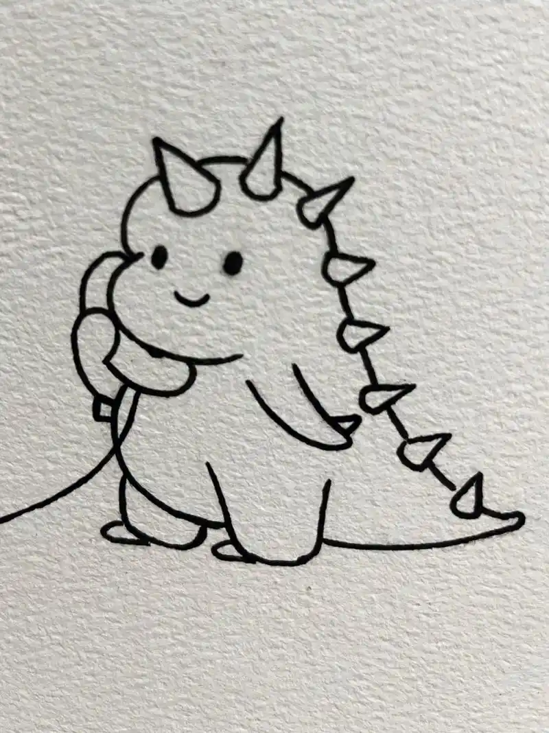 超可爱的小恐龙教程～#简笔画  - 抖音