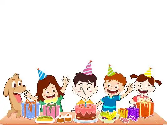 彩色手绘卡通人物儿童生日派对生日会儿童生日会元素png素材