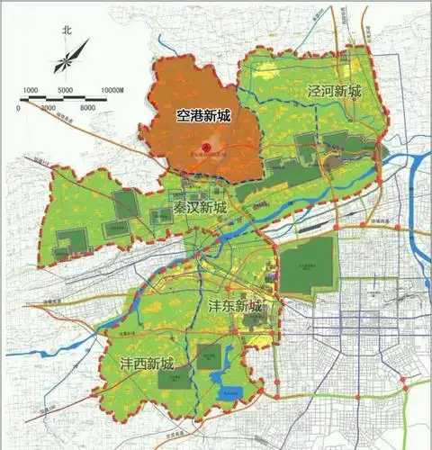 沣西新城规划面积143平方公里,其中遗址保护区8.6 平方公里.