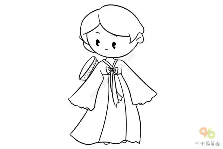 朝鲜族女孩简笔画步骤图