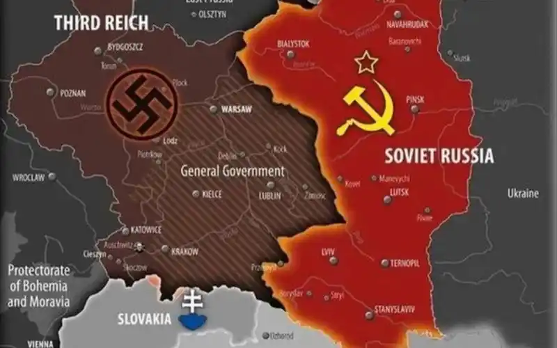 当苏德分瓜波兰时相遇