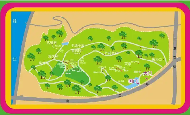 长沙南郊公园景点地图(附南郊八景)