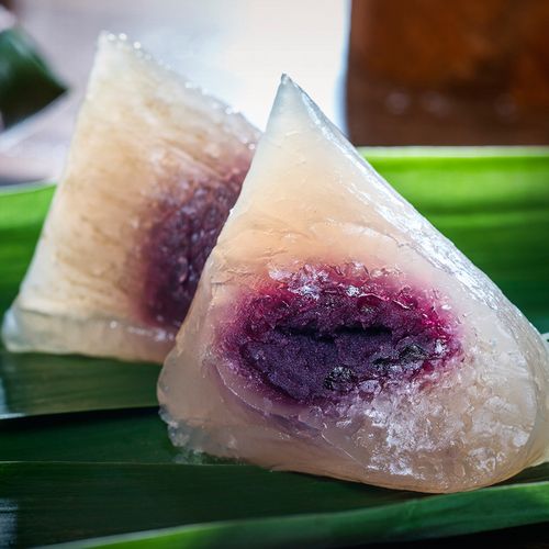 老老肇庆特产水晶西米粽4只装芝麻紫薯香芋红豆沙水晶粽子早餐甜粽子