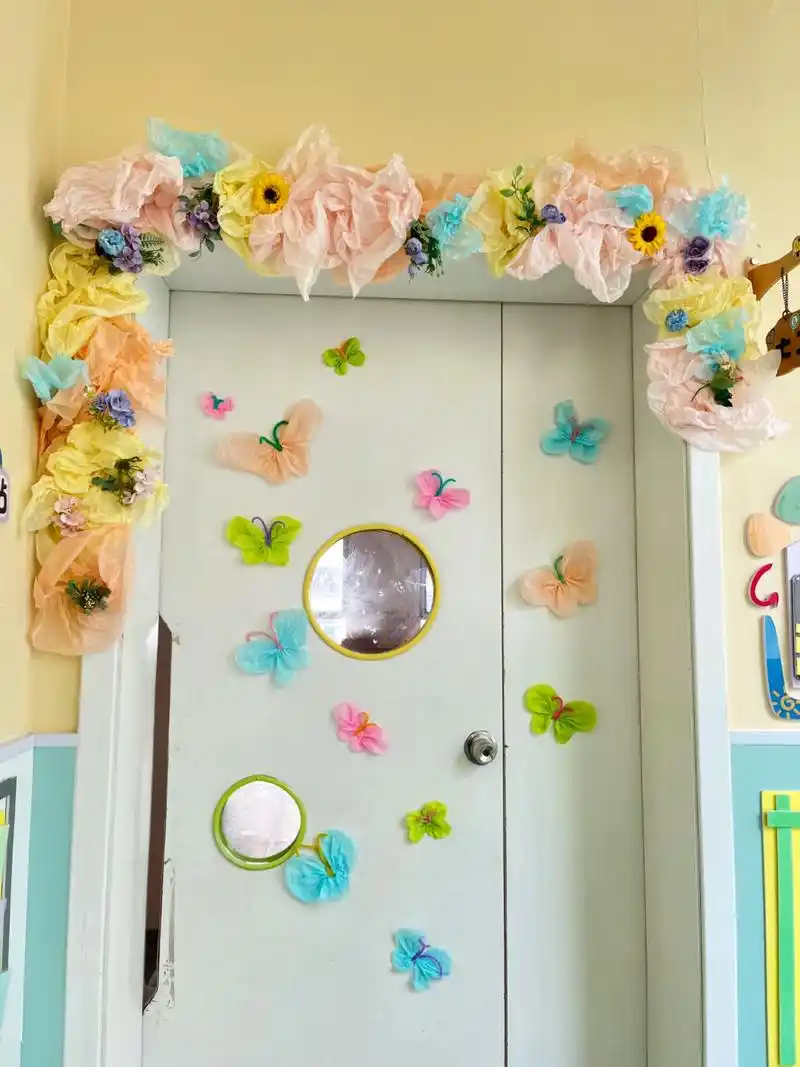 幼儿园开学环创《春天主题🙌门头装饰》#春天门头装饰 #门头