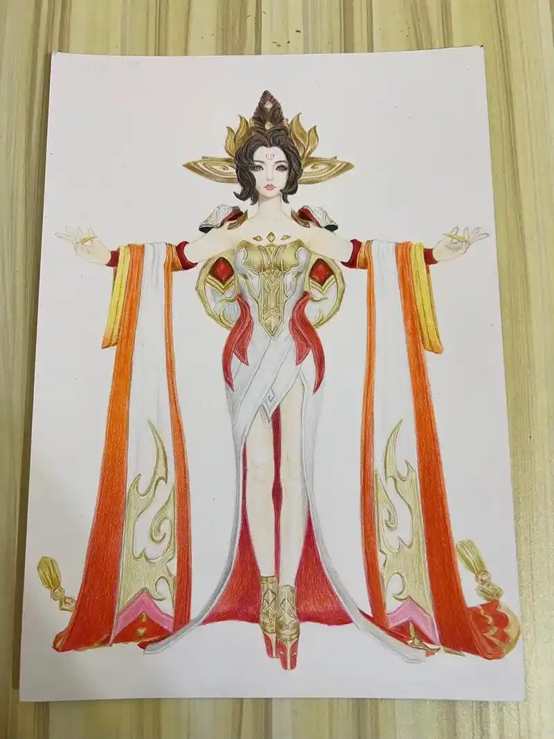 完工  #武则天 #彩铅 #纯手绘 - 抖音