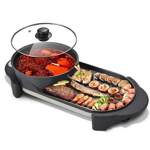 康佳火锅烧烤一体锅scp0187家用煎烤烫涮烤肉多功能电火锅个