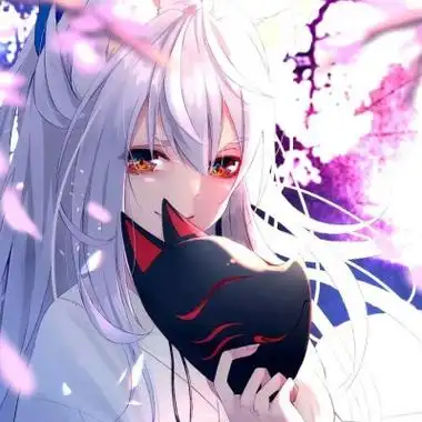 古风动漫女头狐狸面具,动漫头像图片