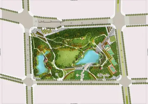 3套国外精选公园景观彩色平面图psd源文件