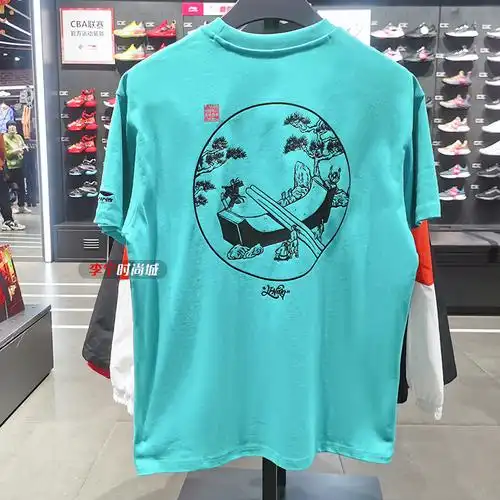 李宁2021春季新款短袖运动时尚系列休闲宽松运动t恤