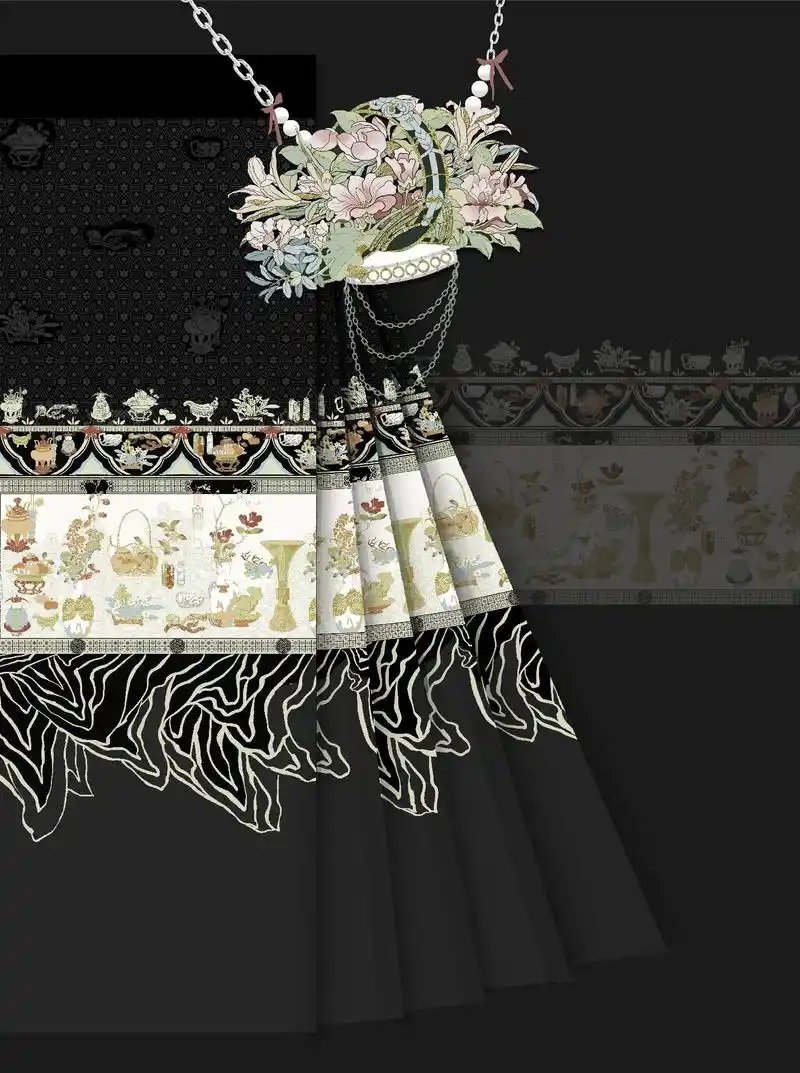 是妆花纱明马面～#汉服设计稿#新中式美学 #原创汉服计划 # - 抖音