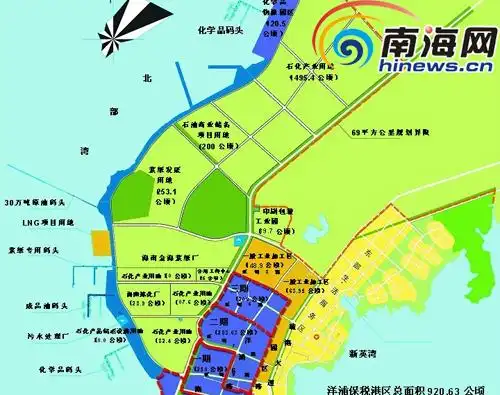 洋浦保税港区规划选址调整方案图