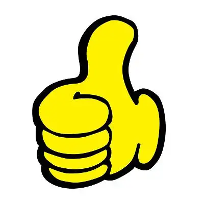 金色卡通棒大拇指手势png素材元素