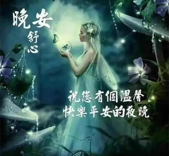 晚安问候语图片上