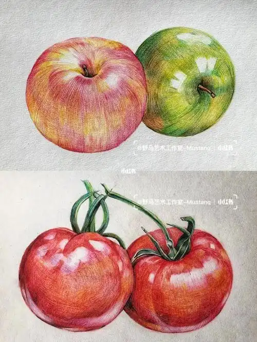 一组趣味彩铅水果小合集第四期