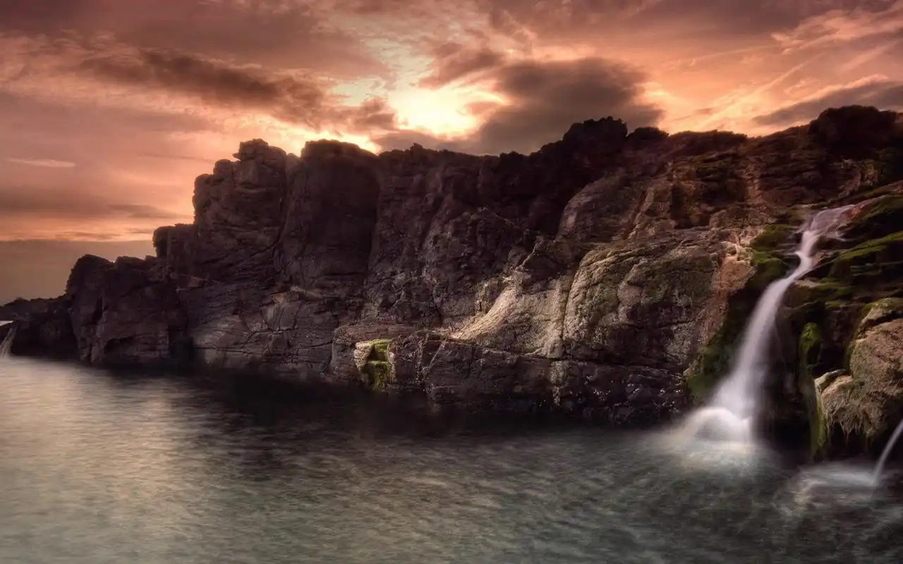 庐山瀑布绝美风景高清电脑桌面主题壁纸(九)