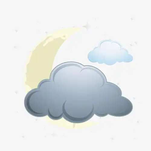 矢量乌云密布夜晚月亮