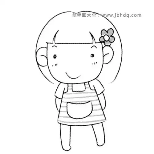 不同特征的妹妹_家庭人物-简笔画大全