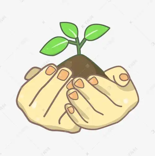 可爱手捧土壤幼苗