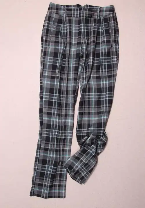 格子 裤子 女 长裤 原单图片