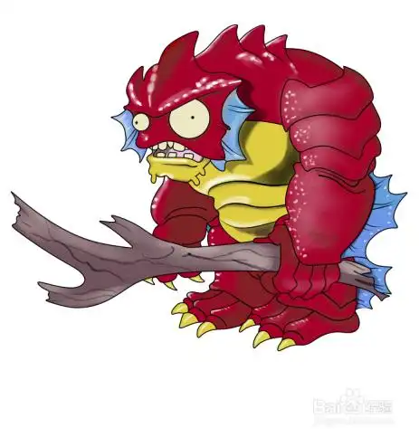 彩色简笔画植物大战僵尸深海巨人的画法