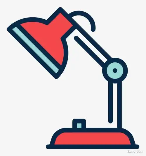 卡通可爱色彩台灯png素材透明免抠图片-装饰效果